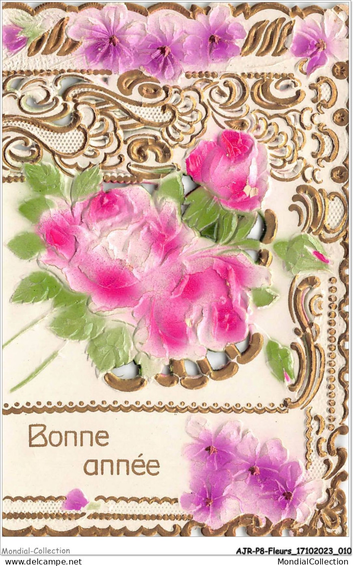 AJRP8-0789 - FLEURS - BONNE ANNEE - ROSE - Blumen