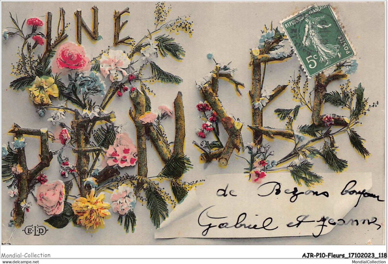 AJRP10-1036 - FLEURS - UNE PENSEE - ROSES  - Flowers