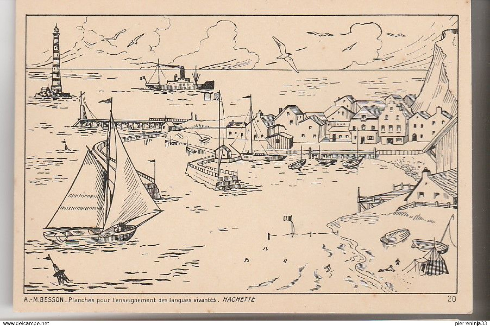 Planche Pour L'enseignement Des Langues Vivantes /BESSON/ HACHETTE: Port, Bateaux - Schools