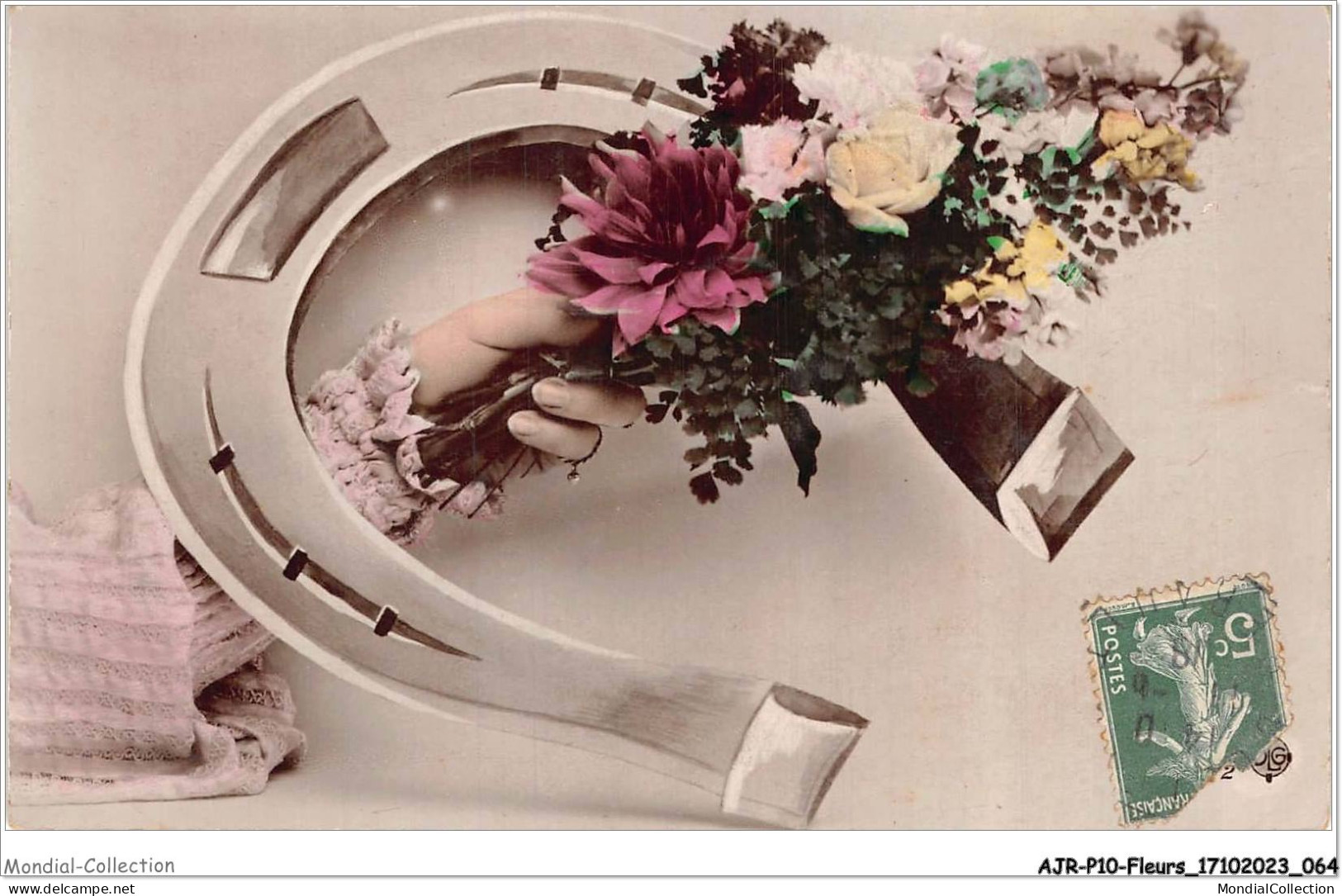 AJRP10-1009 - FLEURS - FER A CHEVAL - BOUQUET DE FLEURS - Flowers