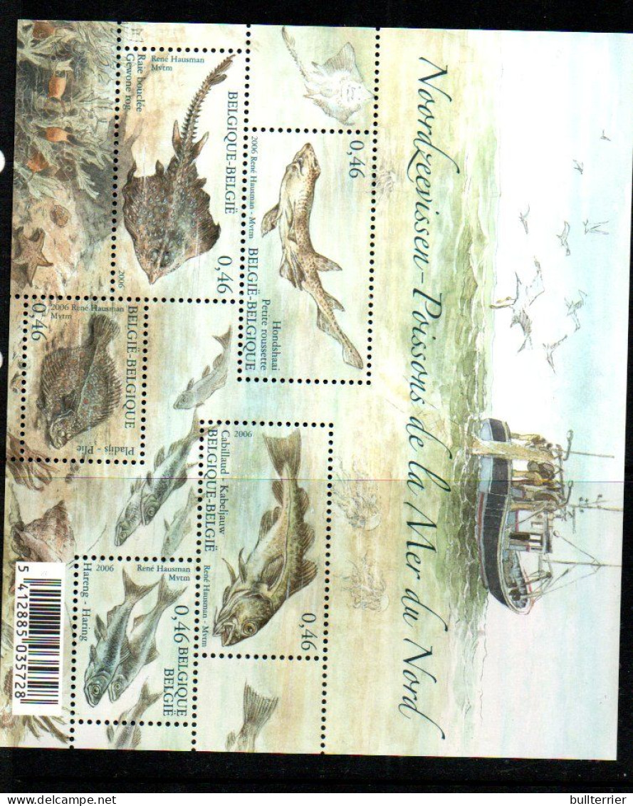 BELGIUM - 2006 - FISHES OF THE NORTH SEA SOUVENIR SHEET  MINT NEVER HINGED, SG CAT 11 - Ongebruikt