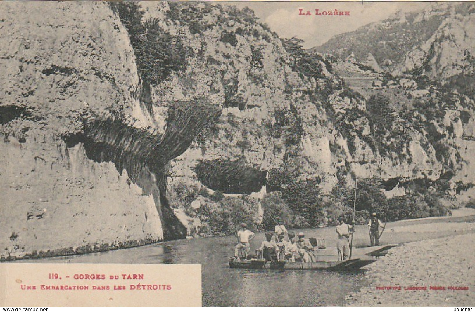 XXX -(48) GORGES DU TARN - UNE EMBARCATION DANS LES DETROITS - ANIMATION - PHOT. LABOUCHE FRERES , TOULOUSE- 2 SCANS - Gorges Du Tarn