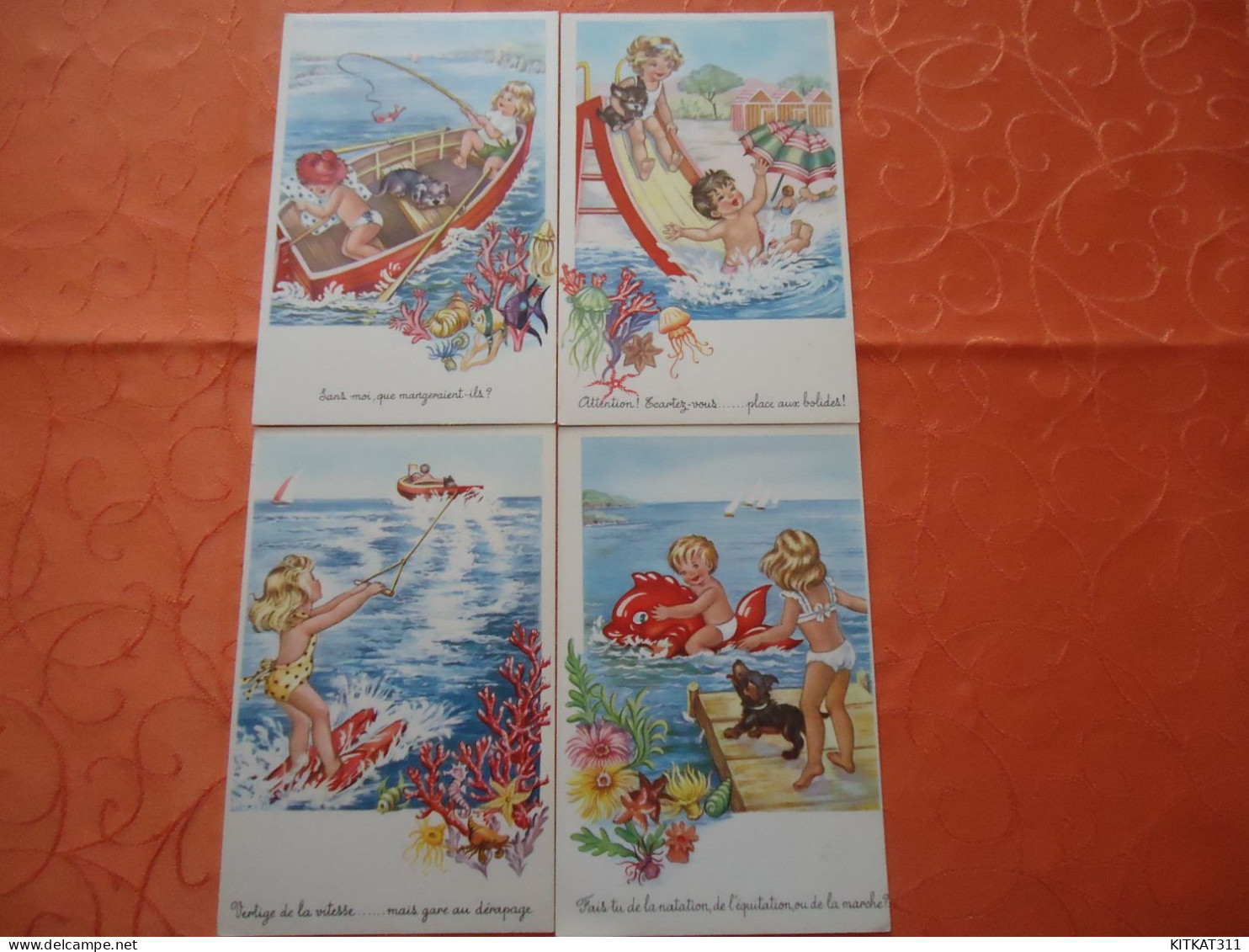 Lot De 4 Cartes Postales Fantaisie -enfants-Photochrom -n°469 - Scènes & Paysages