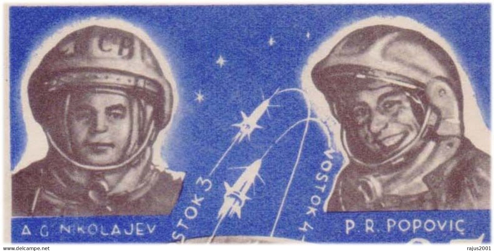Andriyan Nikolayev & Pavel Popovich Soviet Cosmonaut, Mission Vostok 3/4, Rocket, Space Orbit, Astronaut, Albania MS FDC - Albania