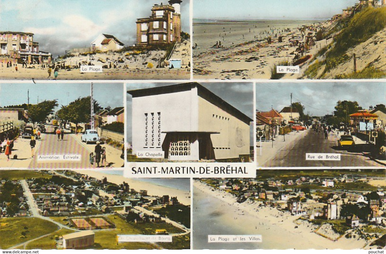 XXX -(50) SAINT MARTIN DE BREHAL - CARTE MULTIVUES : PLAGE , VILLAS , RUE DE BREHAL .. - 2 SCANS - Otros & Sin Clasificación