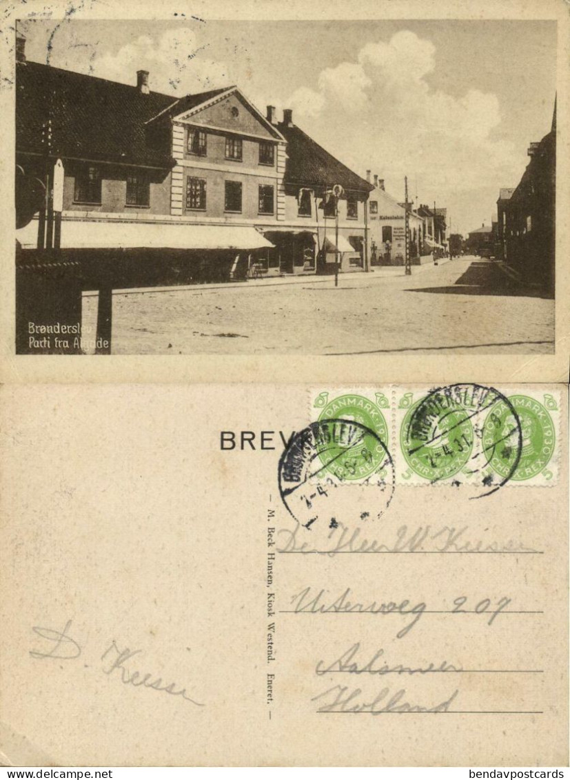 Denmark, BRØNDERSLEV, Parti Fra Algade (1931) Postcard - Denmark