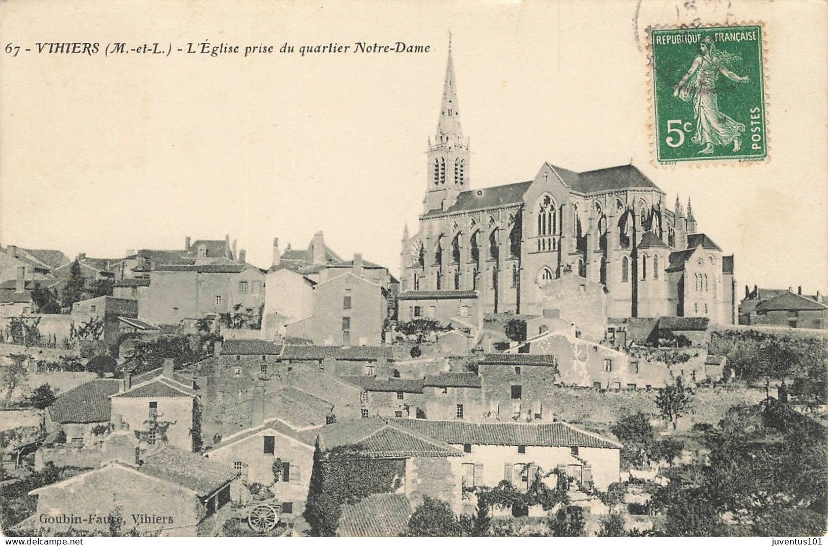 CPA Vihiers-L'église Prise Du Quartier Notre Dame-67-Timbre       L2882 - Other & Unclassified