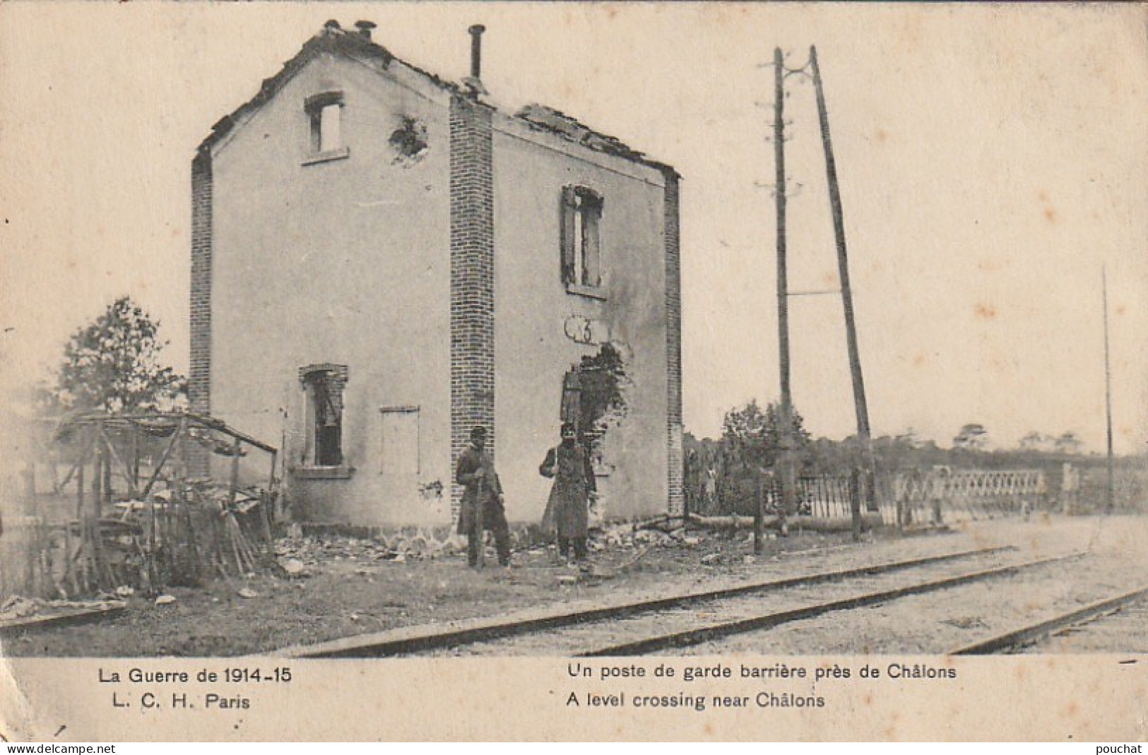 XXX -(51)GUERRE 1914/15 - UN POSTE DE GARDE BARRIERE PRES DE CHALONS  - 2 SCANS - Other & Unclassified