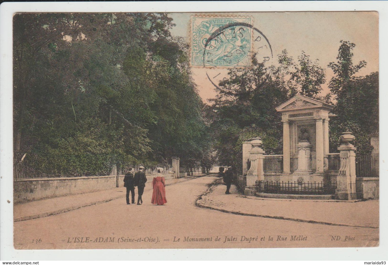 L'ISLE ADAM - VAL D'OISE - LE MONUMENT DE JULES DUPRE ET LA RUE MELLET - L'Isle Adam