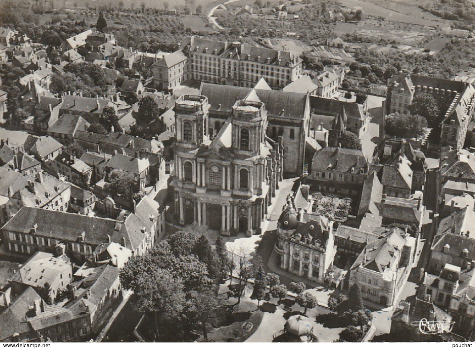 XXX -(52) LANGRES - CENTRE DE LA VILLE - VUE AERIENNE - 2 SCANS - Langres