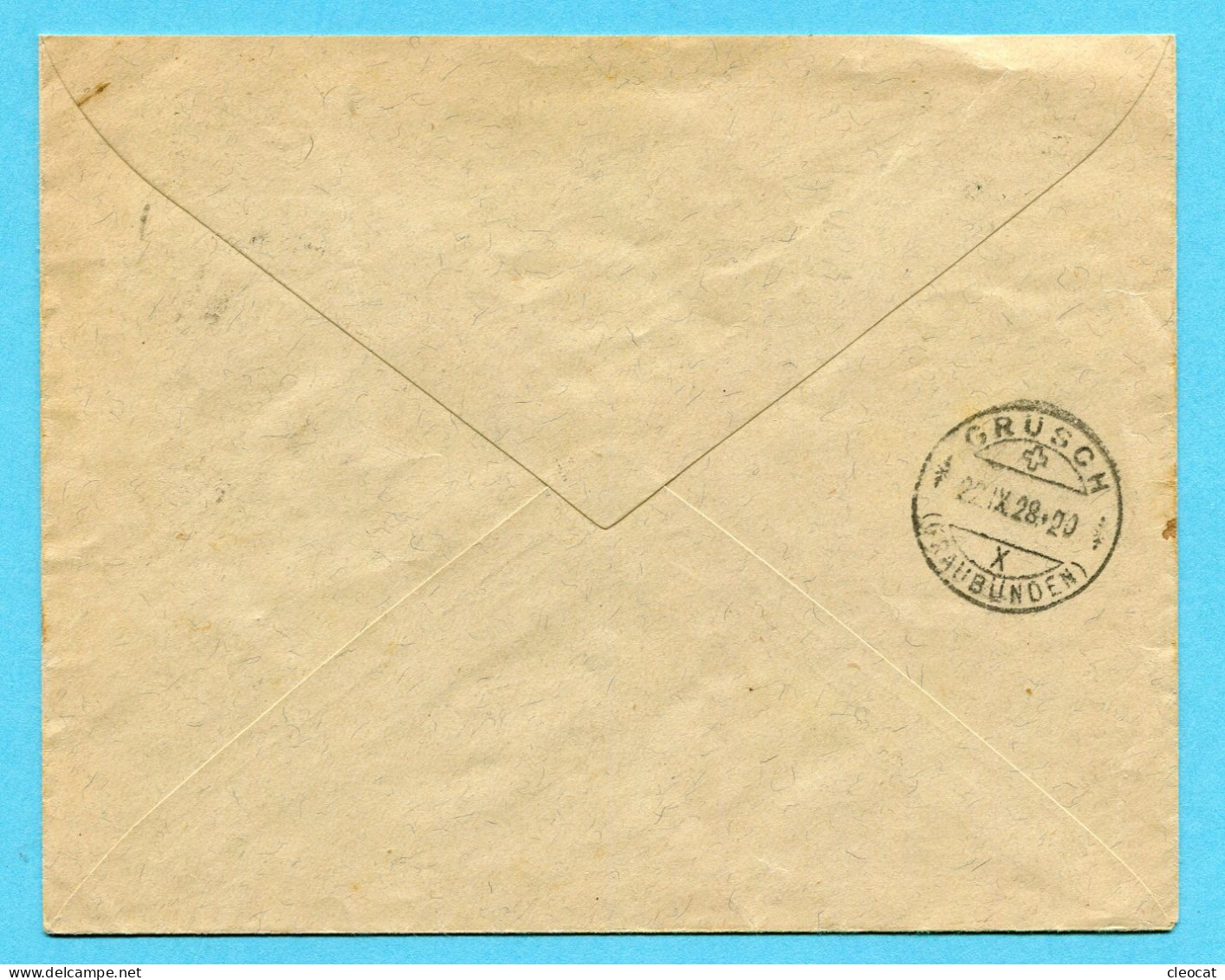Brief Schiers 1928 - Portofreiheit Nr. 1111 - Absender: Prätigauer Krankenhaus - Franchise