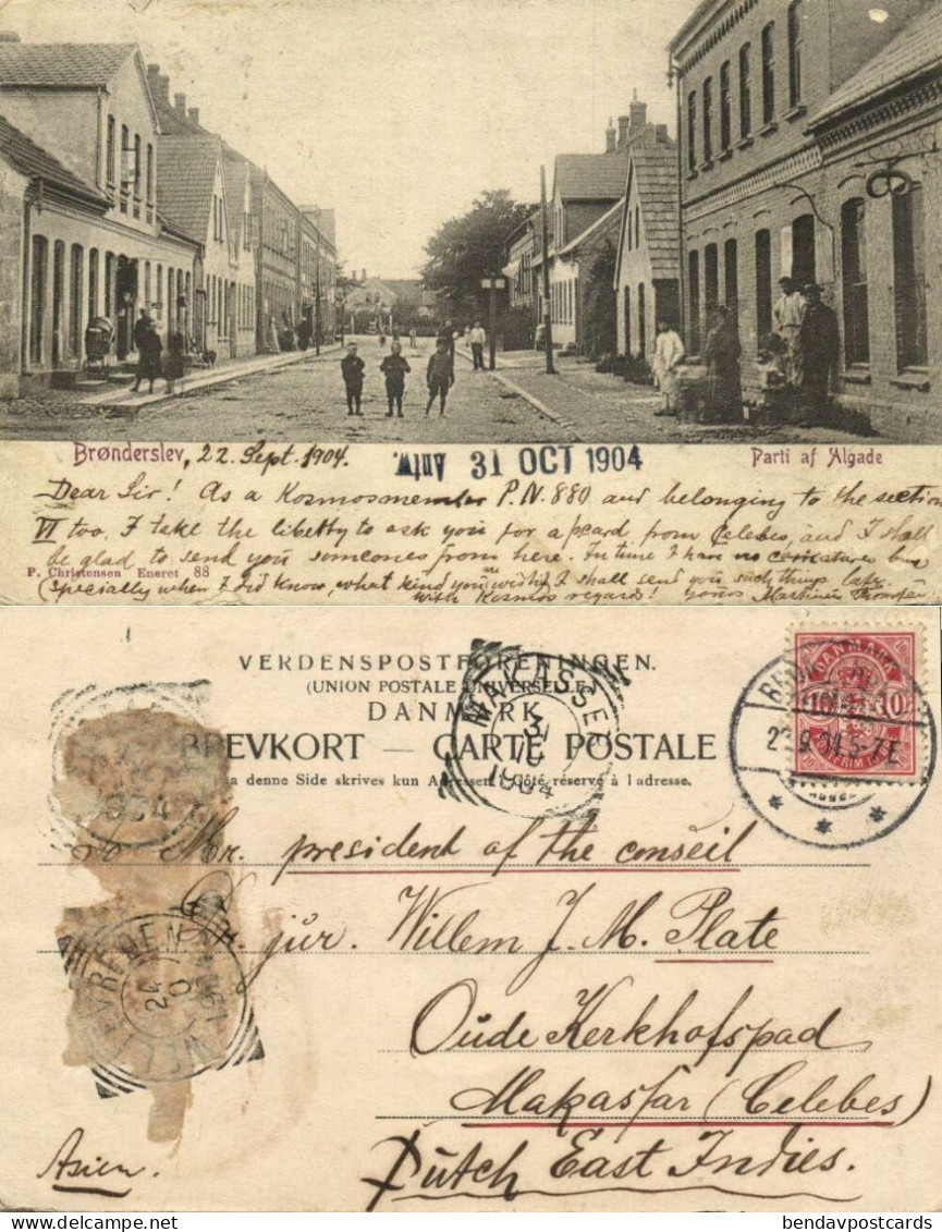 Denmark, BRØNDERSLEV, Parti Af Algade (1904) Postcard - Danemark