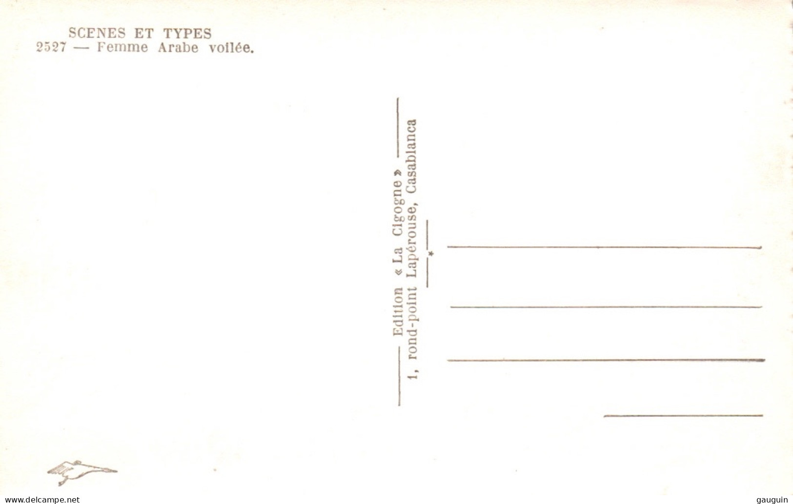 CPSM - MAROC - Scènes & Types - Femme Arabe Voilée ...Edition La Cigogne Casablanca (format 9x14) - Autres & Non Classés
