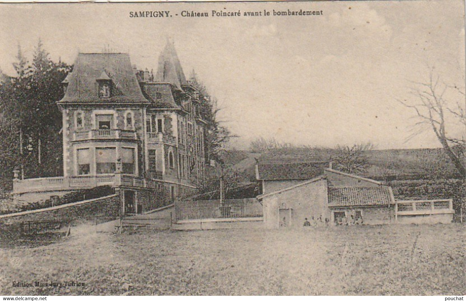 XXX -(55) SAMPIGNY - CHATEAU POINCARE AVANT LE BOMBARDEMENT - 2 SCANS - Otros & Sin Clasificación