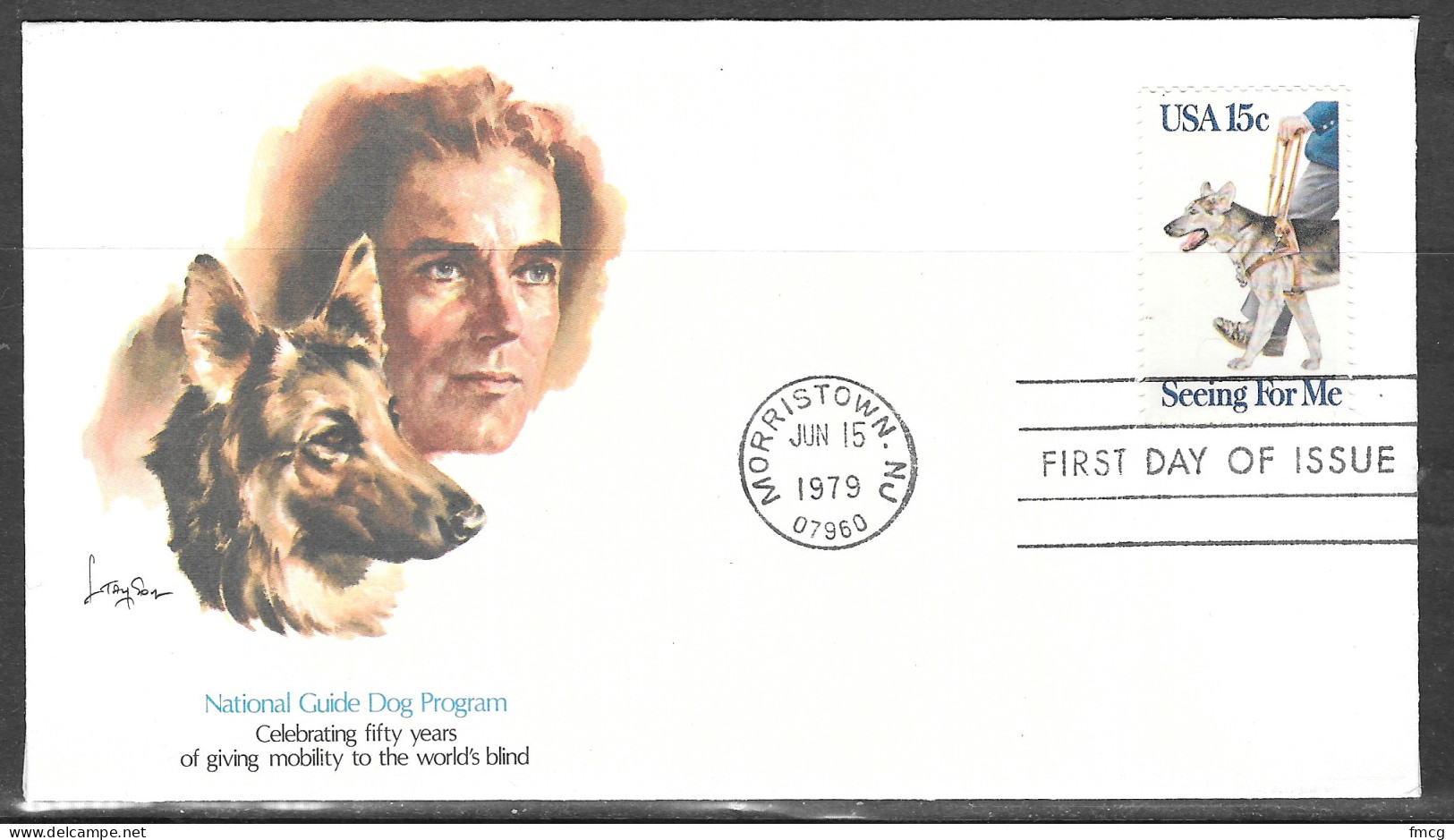 USA FDC Fleetwood Cachet, 1979 13 Cents Seeing Eye Dog Program - 1971-1980