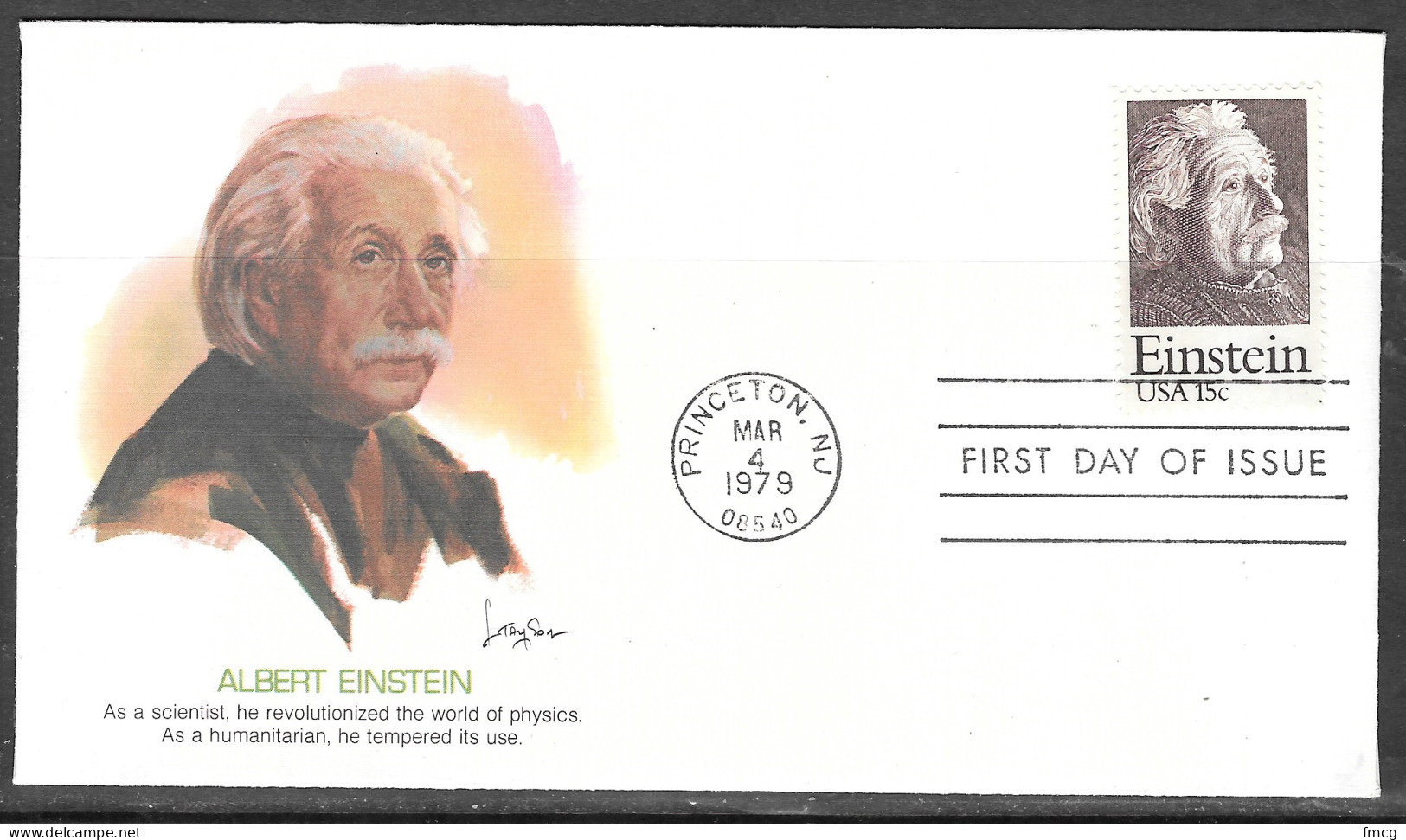 USA FDC Fleetwood Cachet, 1979 13 Cents Albert Einstein - 1971-1980