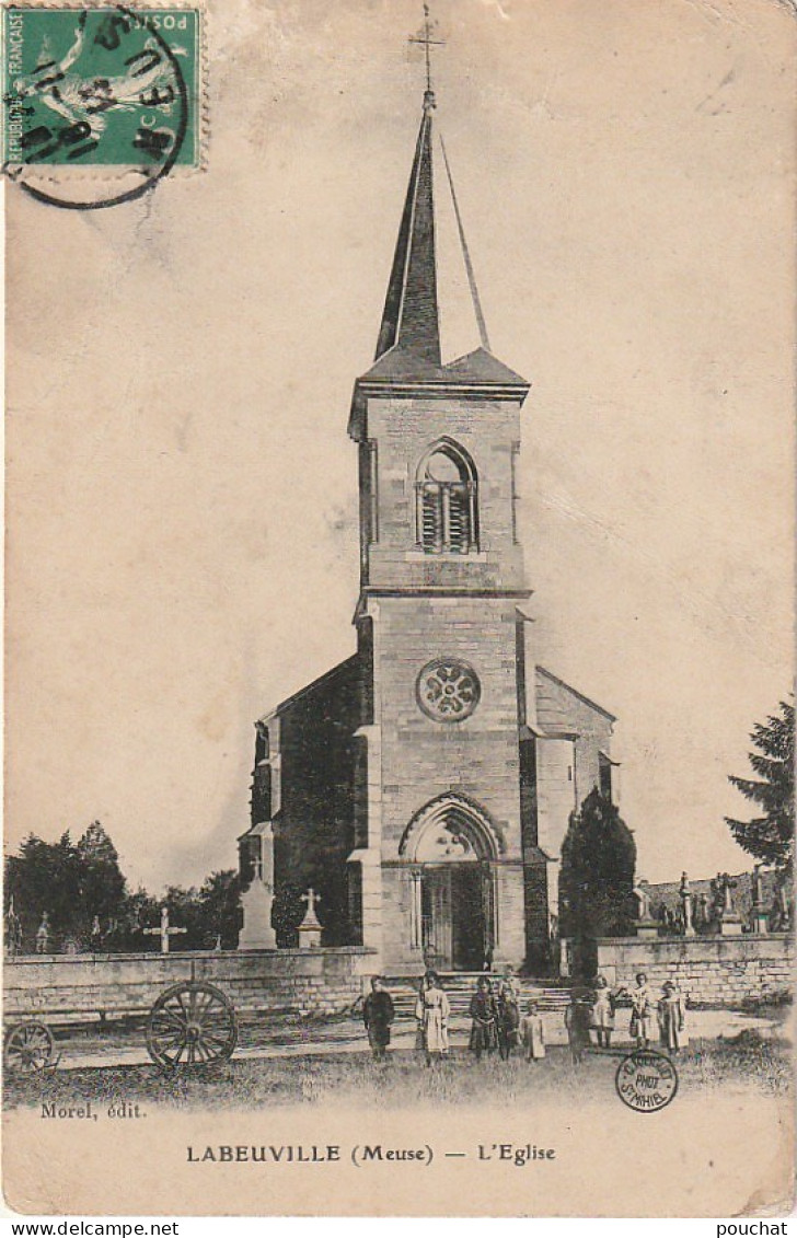 XXX -(55) LABEUVILLE - L' EGLISE - CIMETIERE - ANIMATION - ENFANTS - EDIT. MOREL - 2 SCANS - Andere & Zonder Classificatie