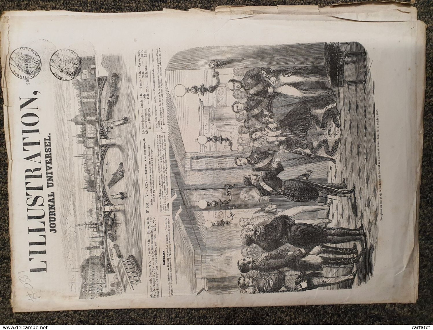 L'ILLUSTRATION Journal Universel 20 Ocotbre 1855 . Réception Du >Duc Et Dichesse De Brabant à Saint-Cloud - 1850 - 1899