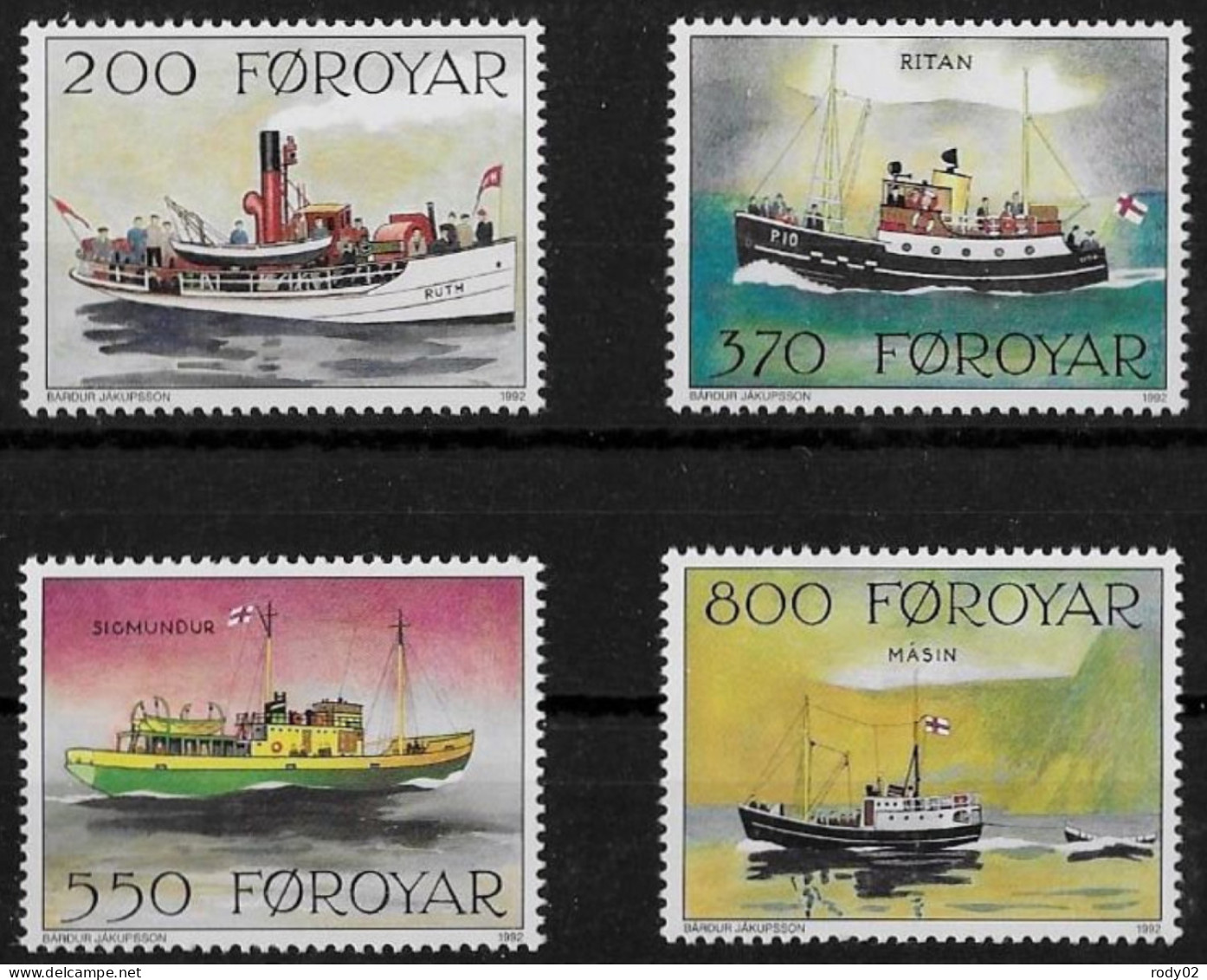 FEROE - BATEAUX POSTAUX - N° 221 A 224 - NEUF** MNH - Faroe Islands