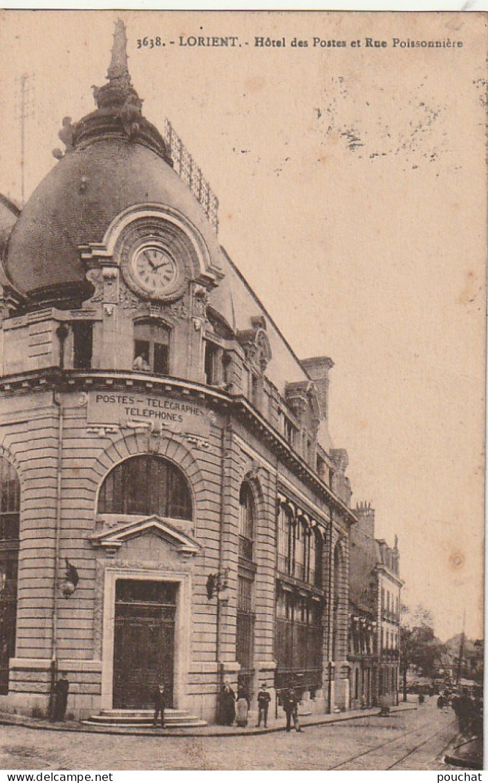 XXX -(56) LORIENT - HOTEL DES POSTES ET RUE POISSONNIERE - 2 SCANS - Lorient