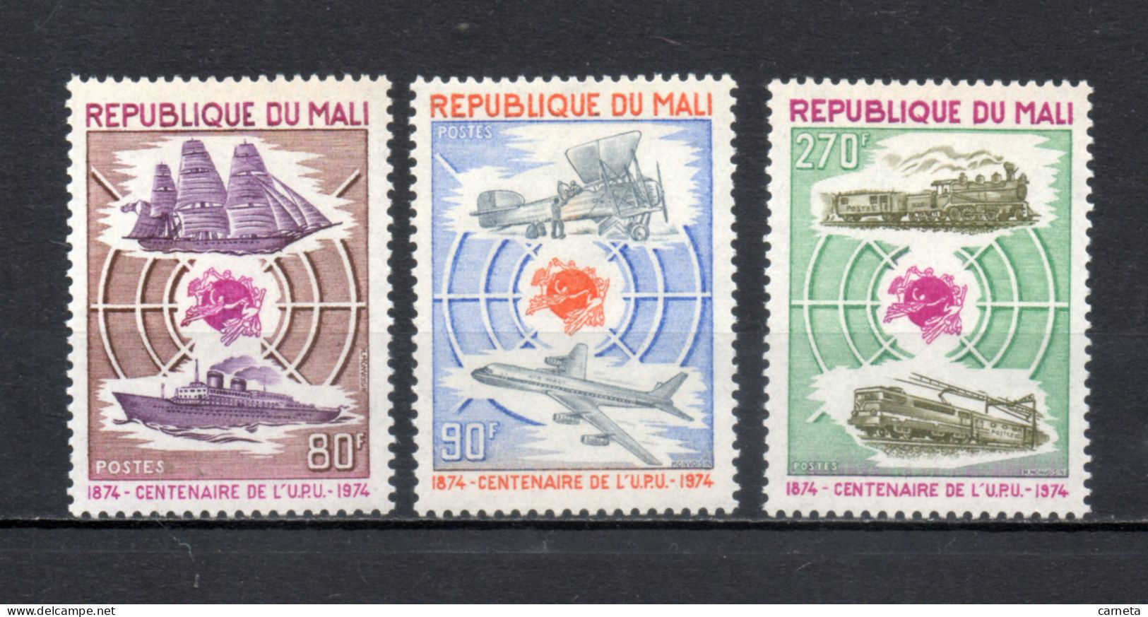 MALI  N° 218 à 220    NEUFS SANS CHARNIERE  COTE 4.00€    UPU BATEAUX AVION - Mali (1959-...)