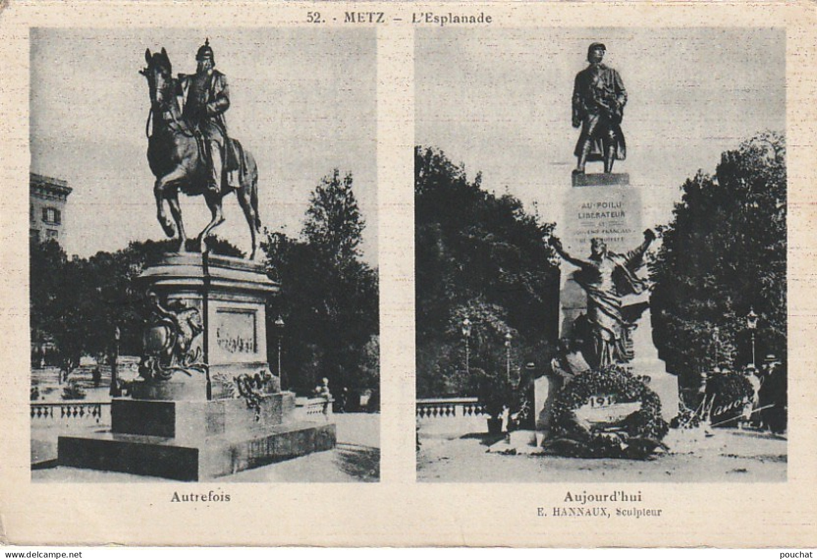 XXX -(57) METZ - L' ESPLANADE - REMPLACEMENT DE STATUES - 2 SCANS - Metz