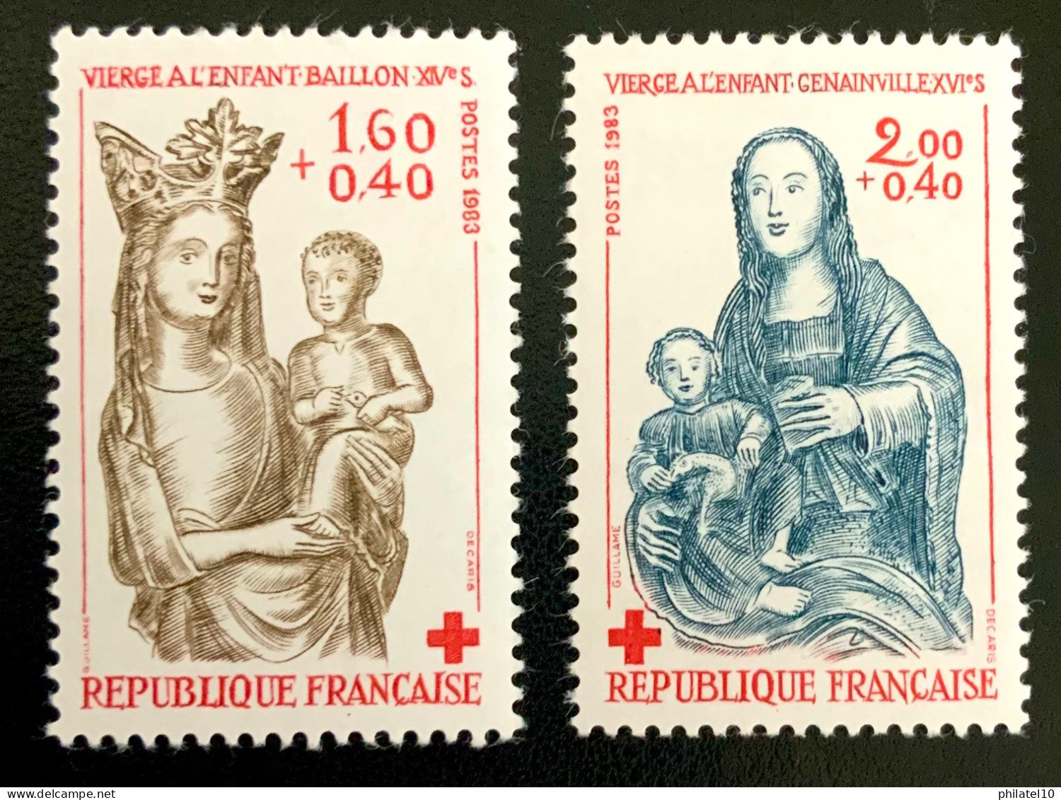 1983 FRANCE N 2295/96 CROIX ROUGE VIERGE À L’ENFANT - NEUF** - Unused Stamps