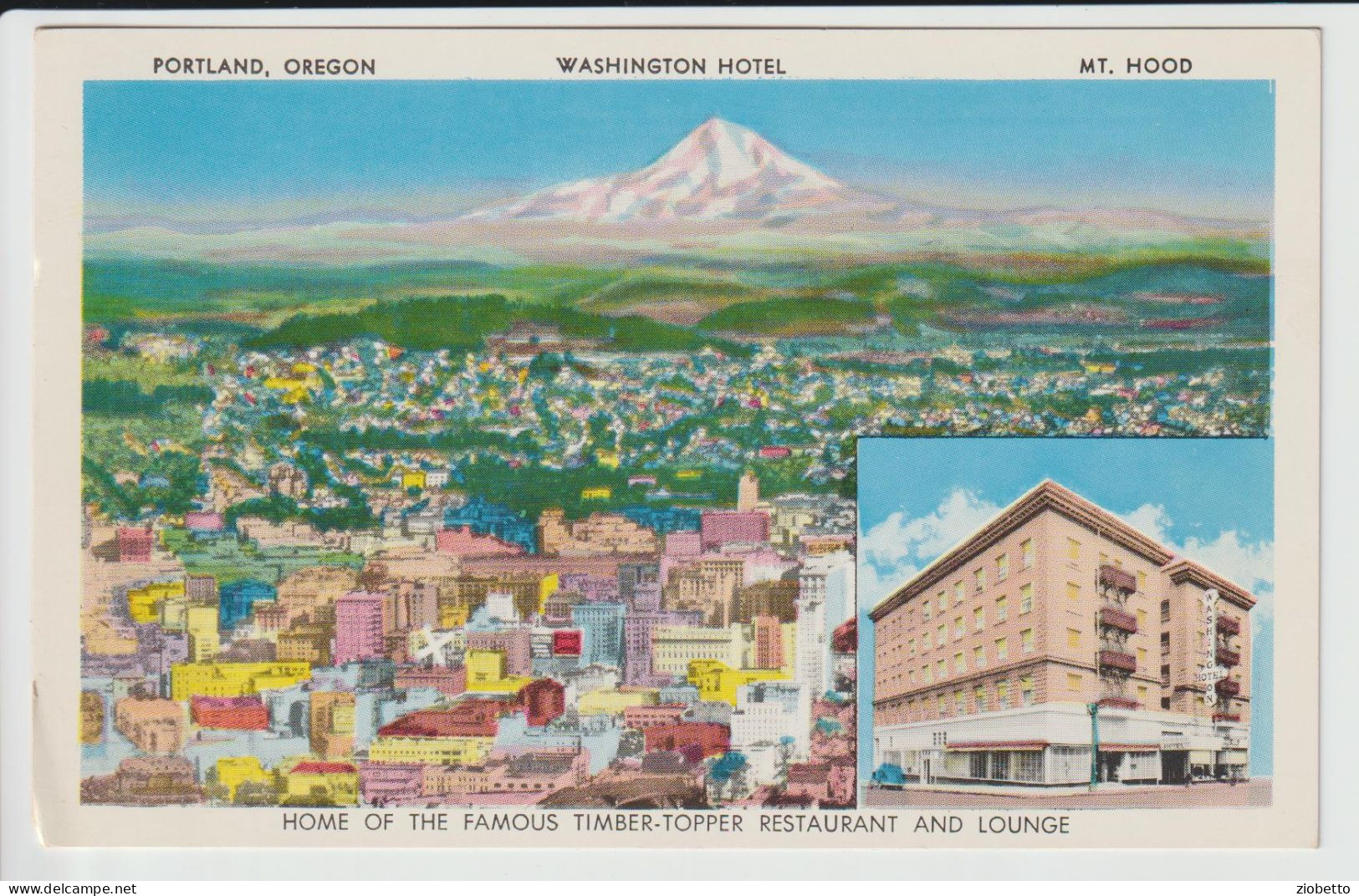 CARTOLINA DI HOTEL WASHINGTON - PORTLAND - OREGON - FORMATO PICCOLO - Portland