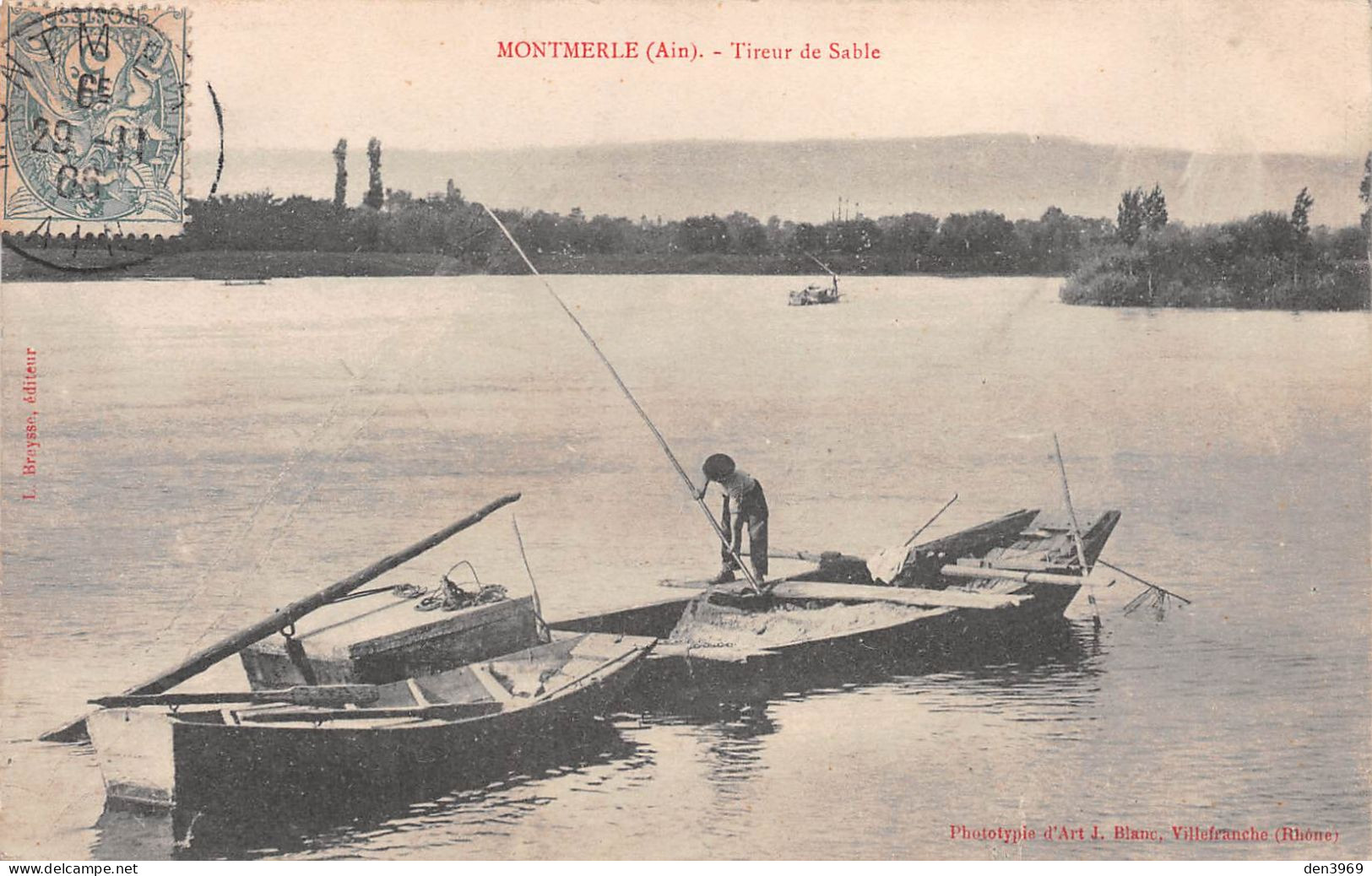 MONTMERLE (Ain) - Tireur De Sable - Voyagé 1909 (2 Scans) - Sin Clasificación