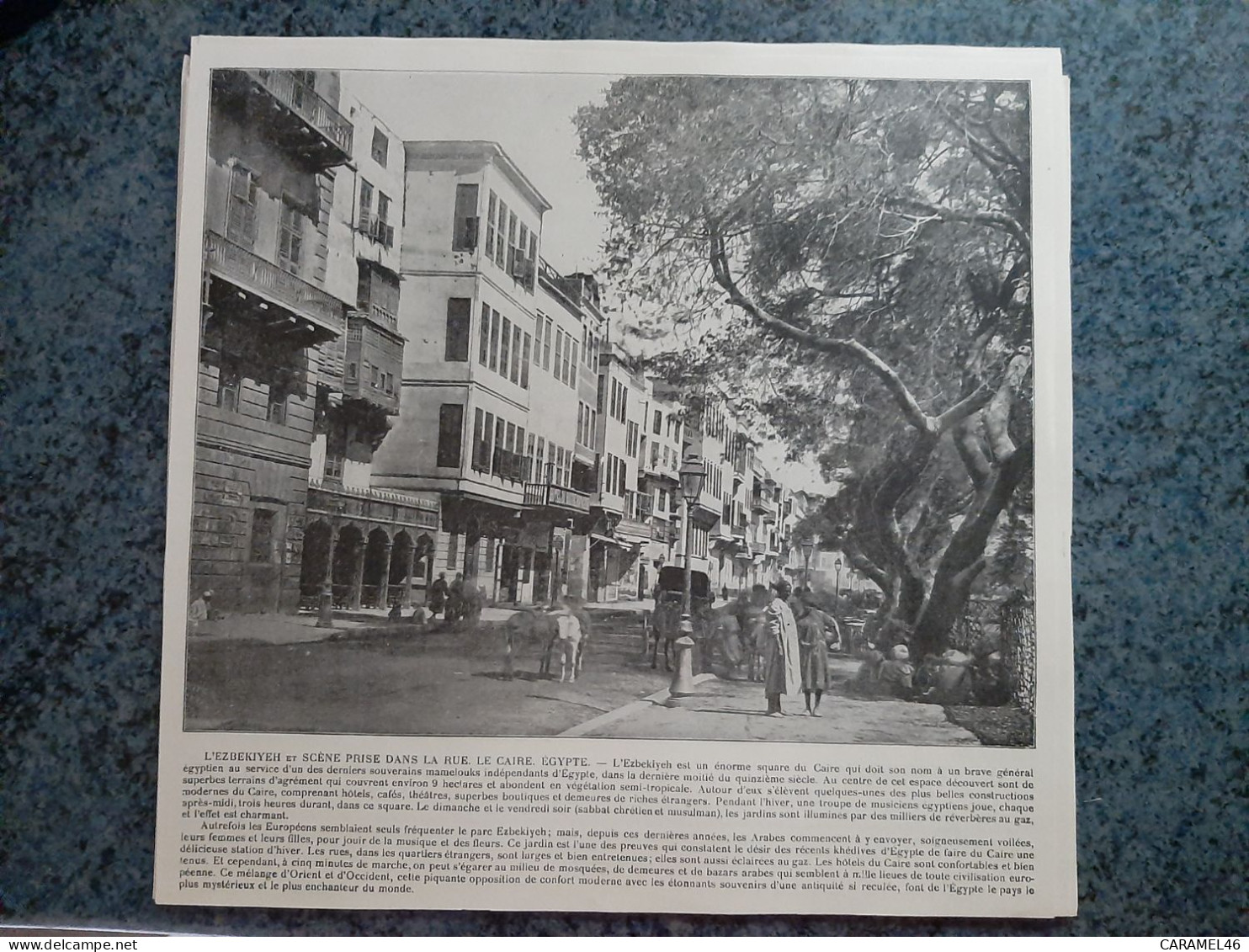 AFFICHE  - PHOTOGRAPHIQUE   -   L ' EZBEKIYEH  ET SCENE PRISE DANS LA RUE LE  CAIRE  EN EGYPTE - Affiches