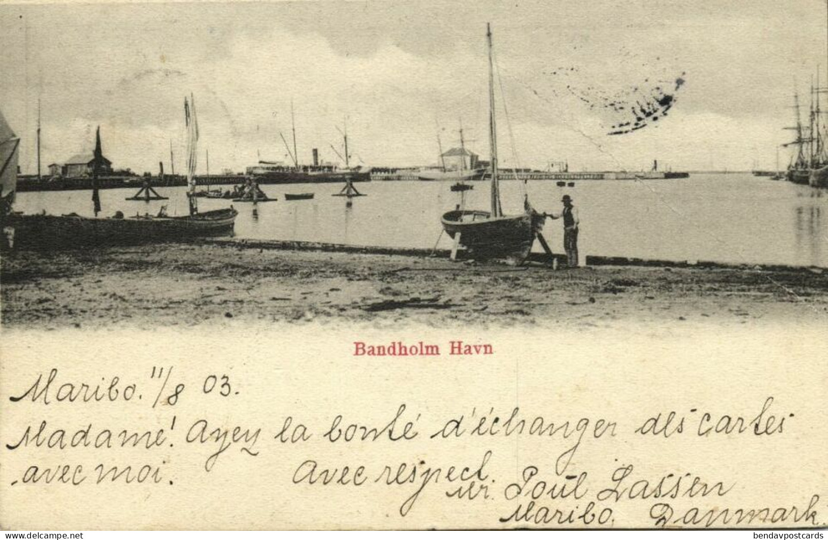 Denmark, BANDHOLM, Havn Harbour (1903) Postcard - Danemark