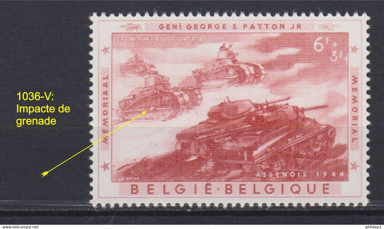 Belgique: COB N° 1036 V, Neuf, **, Sans Charnière. TB !!! - 1931-1960