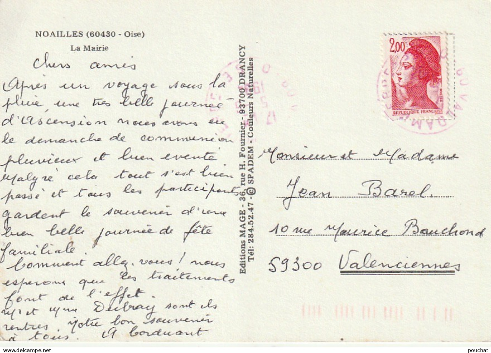 XXX -(60) NOAILLES - LA MAIRIE - AUTOMOBILES - 2 SCANS - Noailles