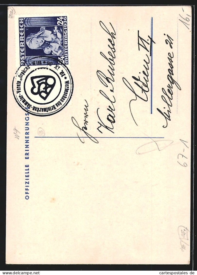Künstler-AK Sign. Juraschek: Wien, Werbeschau BSV Orpheus 1936 Im Warenhaus Stafa  - Stamps (pictures)