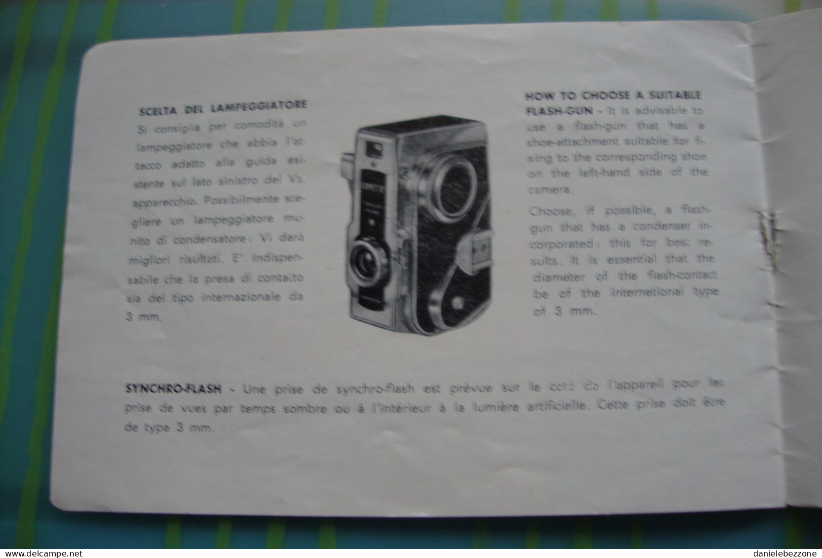 manuale istruzioni macchina fotografica Comet III Bencini