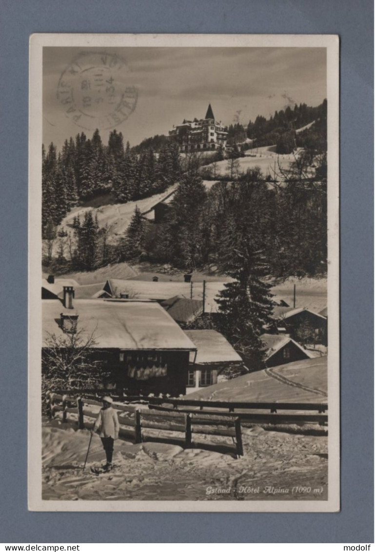 CPA - Suisse - Gstaad - Hôtel Alpina - Animée - Circulée En 1934 - Gstaad