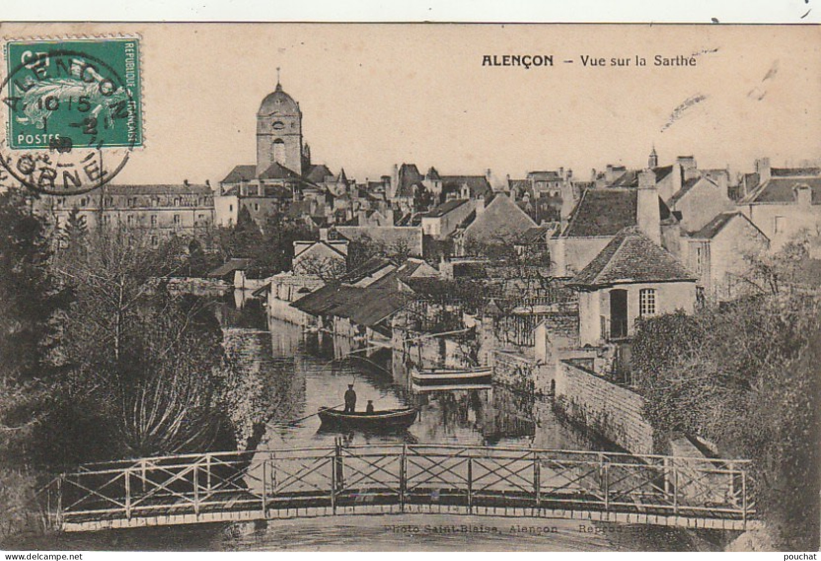 XXX -(61) ALENCON - VUE SUR LA SARTHE - PECHEUR - 2 SCANS - Alencon