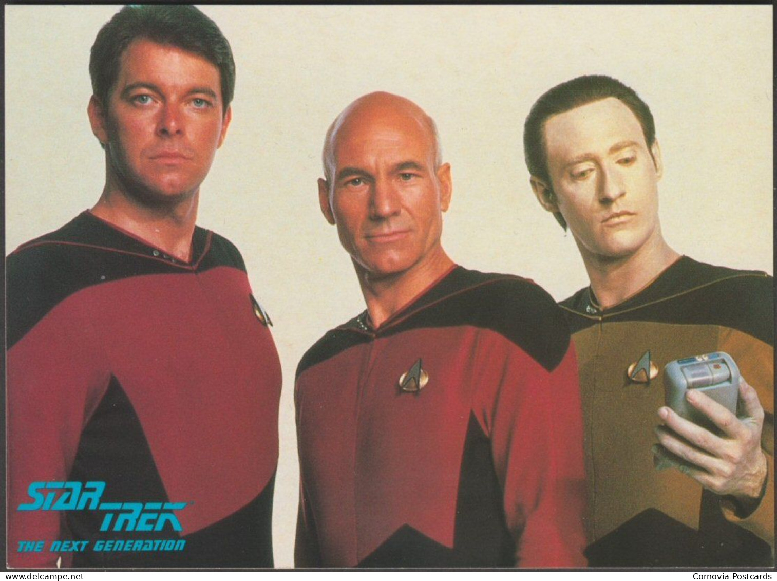 Star Trek TNG - Riker, Picard And Data, 1989 - Engale Postcard - Séries TV