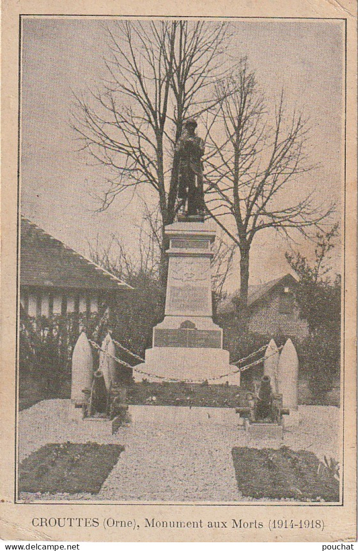 XXX -(61) CROUTTES - MONUMENT AUX MORTS ( 1914/18 ) - 2 SCANS - Otros & Sin Clasificación