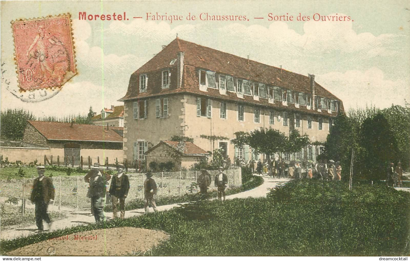 WW 38 MORESTEL. Sortie Des Ouvriers De La Fabrique De Chaussures 1906 - Morestel