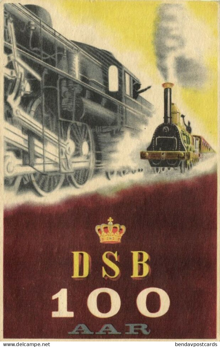 Denmark, 100 Aar DSB, Danish State Railways (1947) Postcard - Danemark