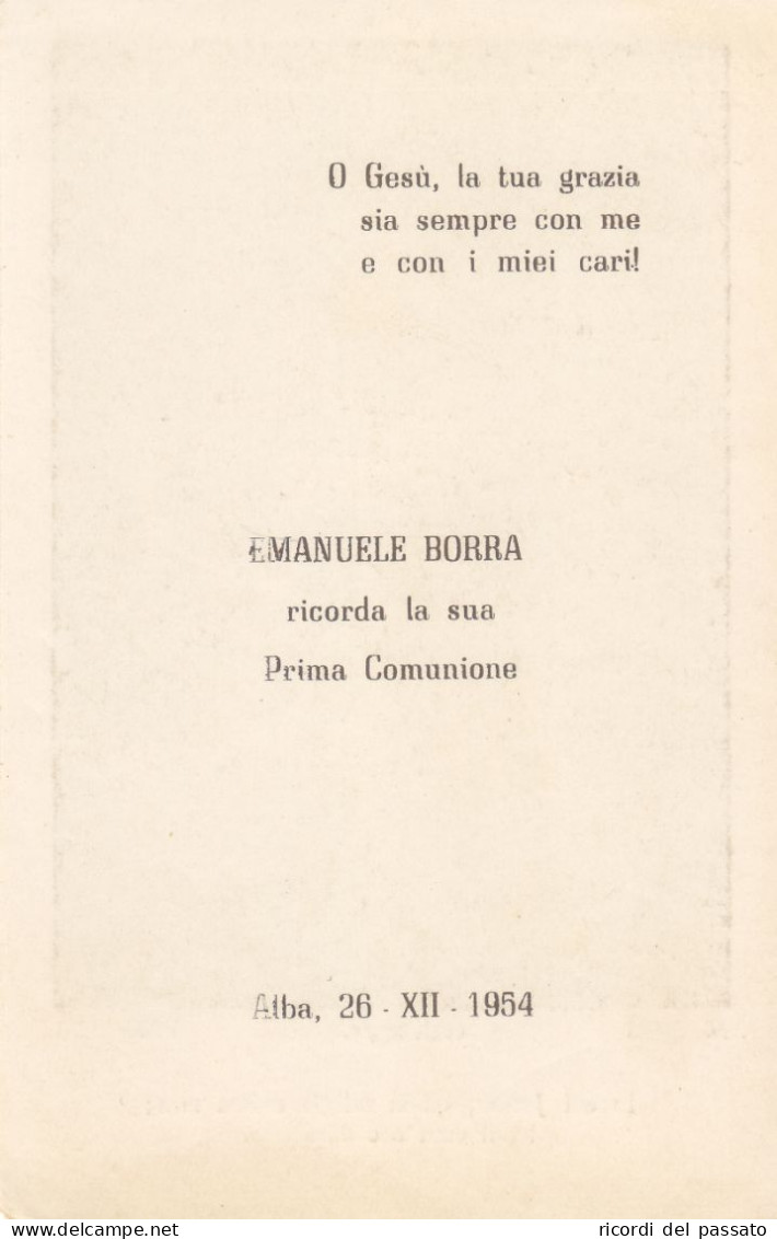 Santino Ricordo 1°comunione - Alba 1954 - Devotieprenten