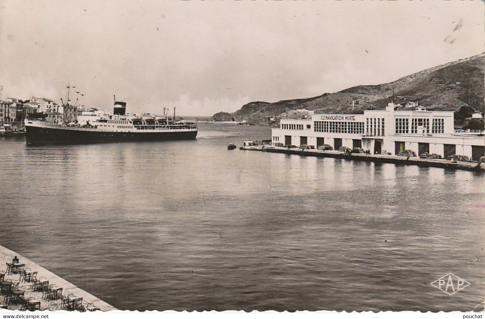 XXX -(66) PORT VENDRES - LA NOUVELLE GARE MARITIME - ENTREE AU PORT DE " L' EL MANSOUR " - PAQUEBOT - 2 SCANS - Port Vendres