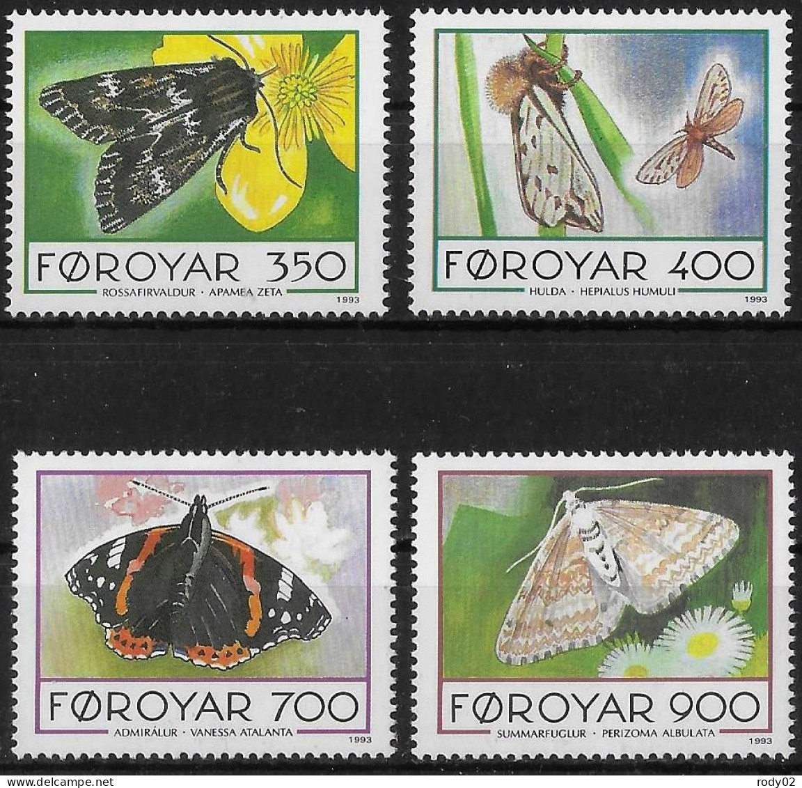 FEROE - PAPILLONS - N° 246 A 249 - NEUF** MNH - Butterflies