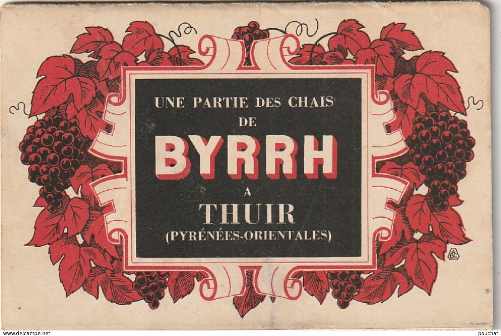 XXX -(66) THUIR - UNE PARTIE DES CHAIS DE BYRRH - DEPLIANT DE 6 CARTES : HALL D' EXPEDITION ,  ETS BYRRH , CUVES ... - Dépliants Touristiques