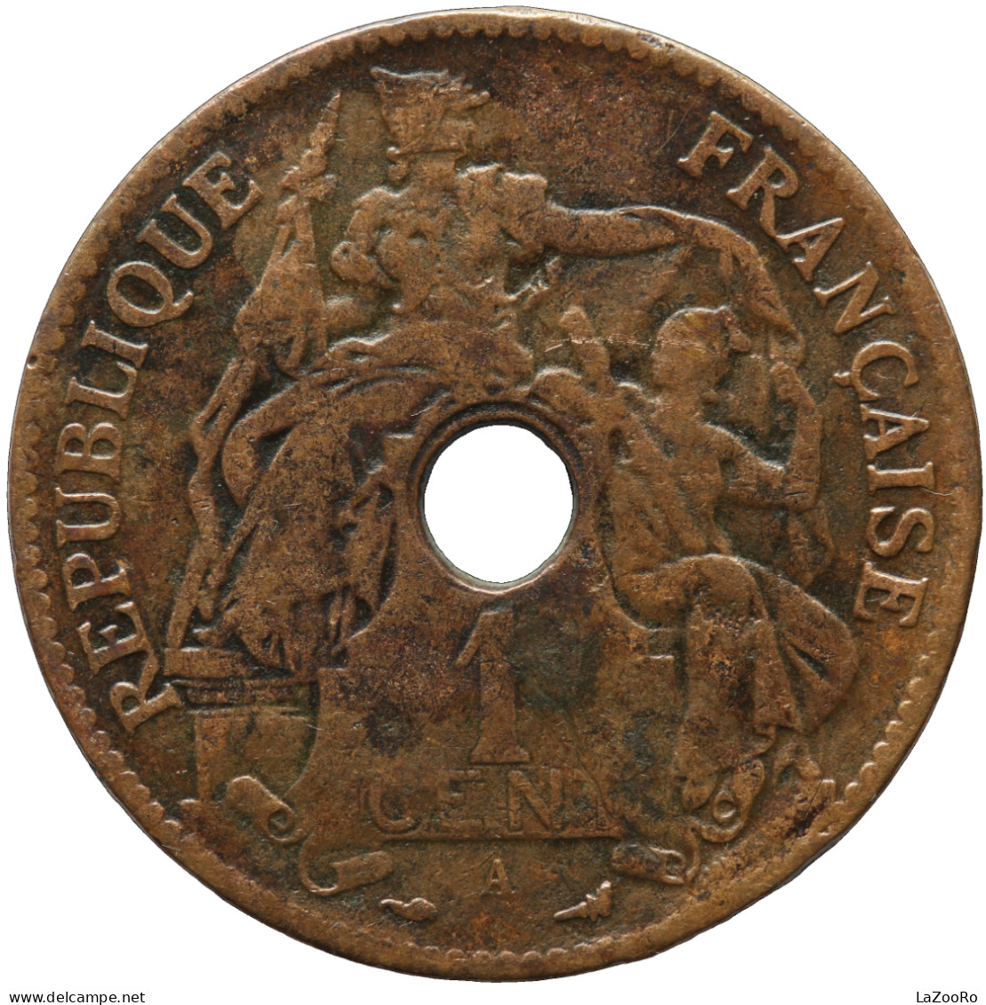 LaZooRo: French Indochina 1 Cent 1898 VF - Französisch-Indochina