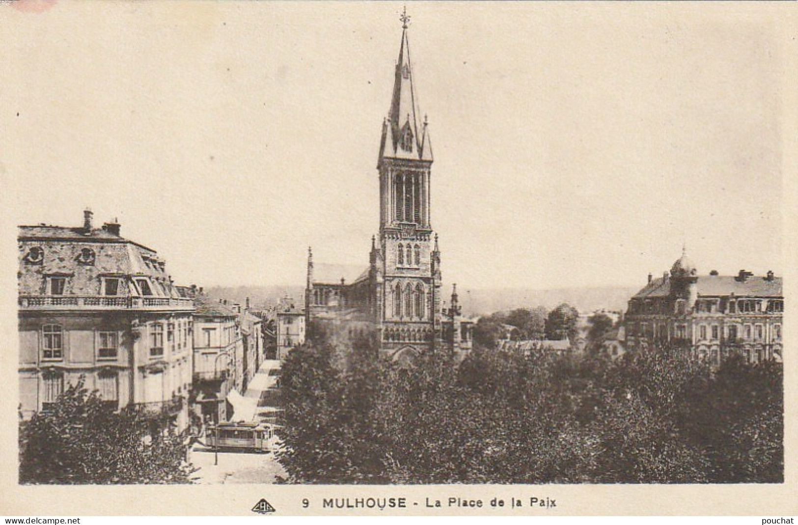 XXX -(68) MULHOUSE - LA PLACE DE LA PAIX - EGLISE SAINT ETIENNE - 2 SCANS - Mulhouse