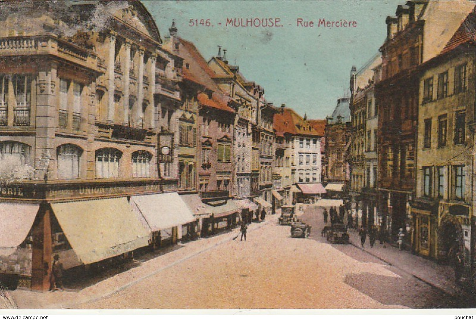 XXX -(68) MULHOUSE - RUE MERCIERE - CARTE COLORISEE - 2 SCANS - Mulhouse