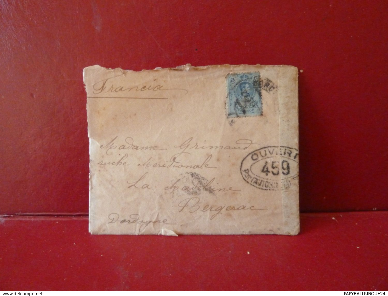 ANCIENNE ENVELOPPE TIMBREE EXPEDIEE D'ESPAGNE. - Used Stamps