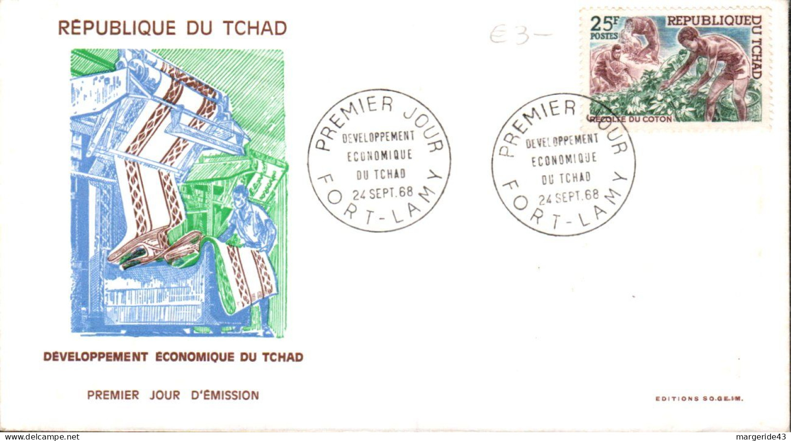 TCHAD FDC 1968 DEVELOPPEMENT ECONOMIQUE - Tschad (1960-...)